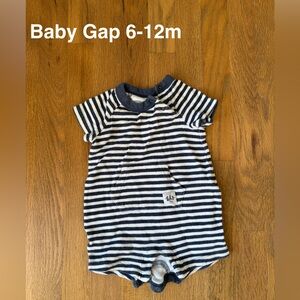 GAP Navy and White Striped Romper